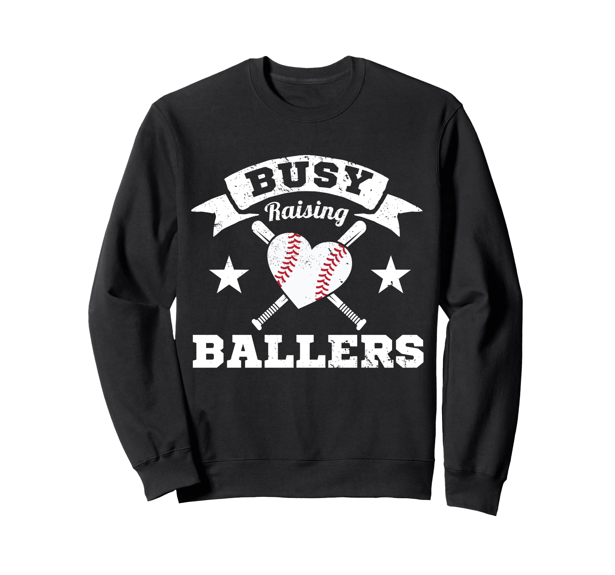 Busy Raising Ballers Baseball Heart Sweatshirt - Trendy Graphic Men Women - T-Shirt, Sweatshirt, Hoodie