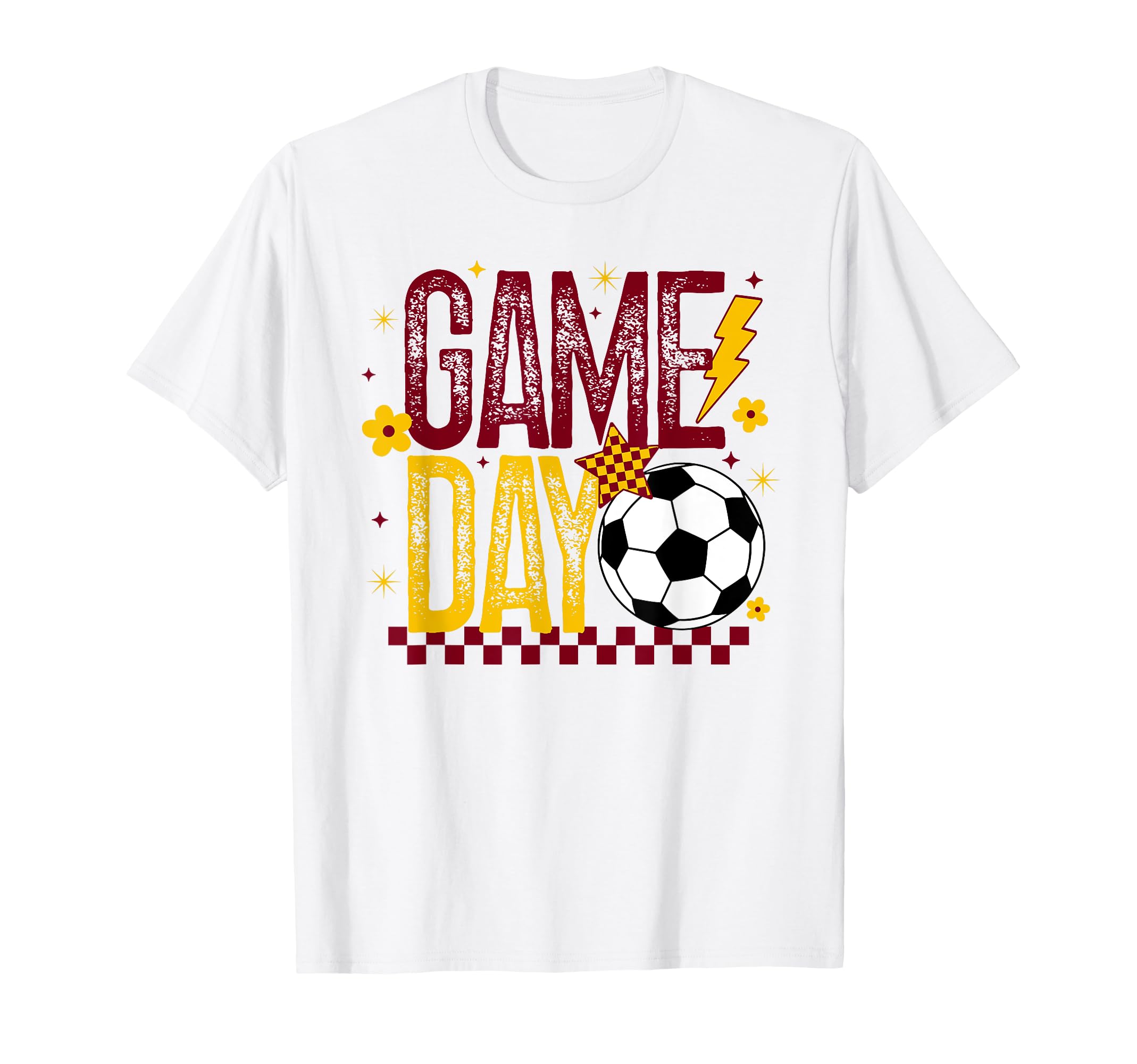 Game Day Soccer Season Maroon And Gold T-Shirt - Minimalist Print Unisex - T-Shirt, Sweatshirt, Hoodie