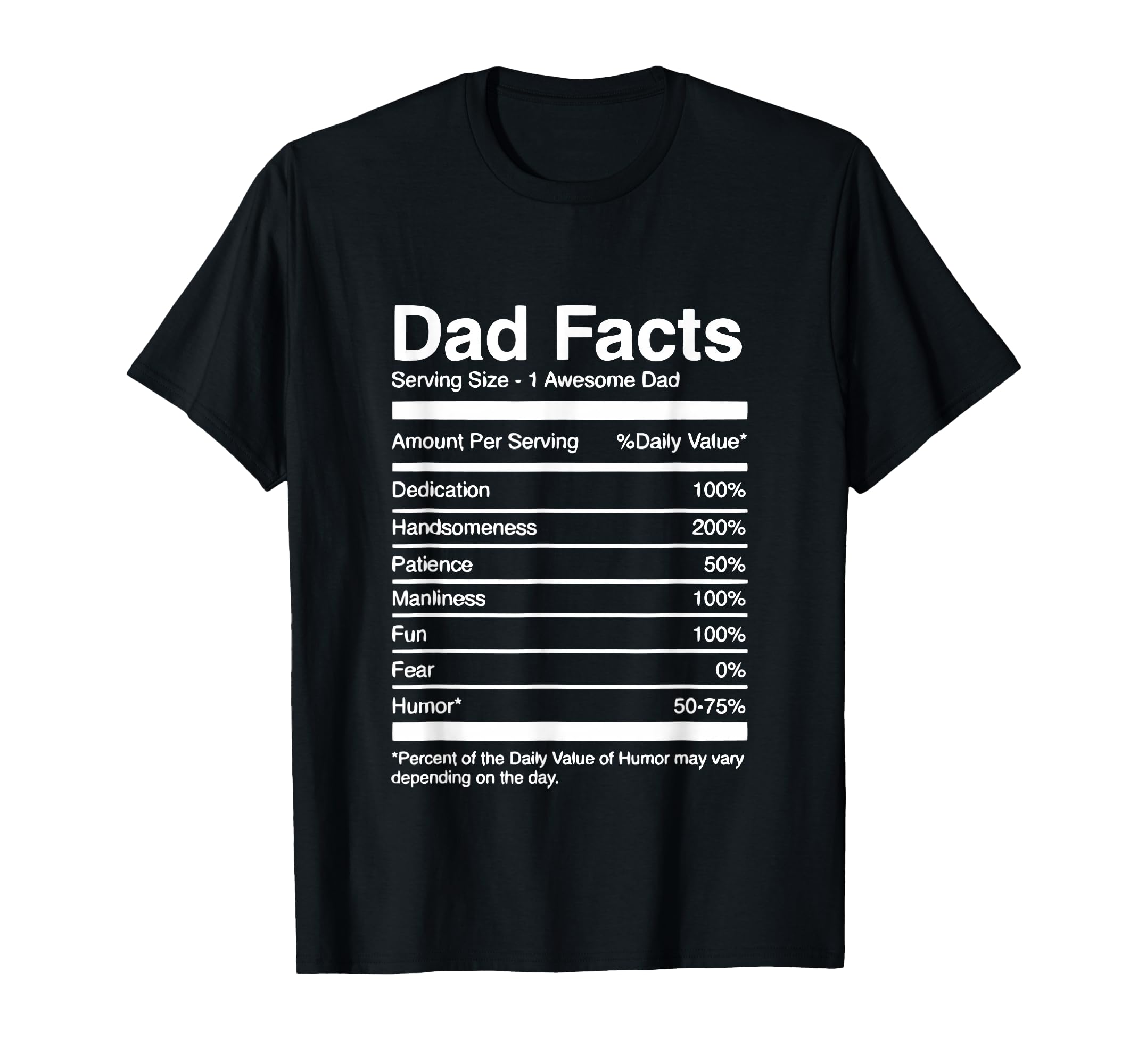 Virgo Co Designs Funny Dad Nutritional T-Shirt - Novelty Apparel Men Women - T-Shirt, Sweatshirt, Hoodie
