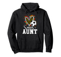 Soccer Aunt Leopard Heart Colorful Hoodie - Unique Graphic Men Women - T-Shirt, Sweatshirt, Hoodie