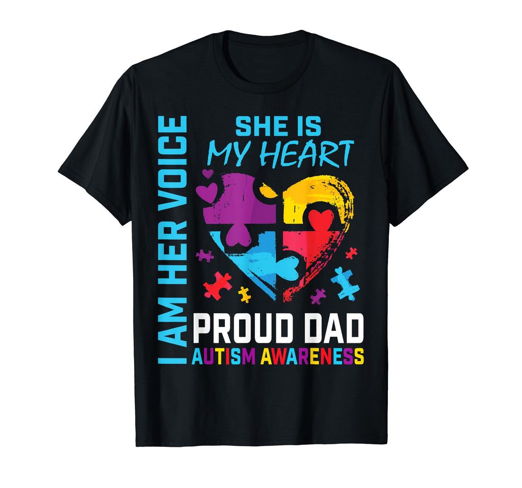 I Am Her Voice She Is My Heart Autism T-Shirt - Minimalist Print Unisex - T-Shirt, Sweatshirt, Hoodie