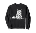Soccer Cat Playing Ball Funny Kitten Sweatshirt - Trendy Graphic Men Women - T-Shirt, Sweatshirt, Hoodie