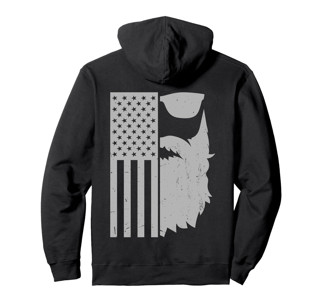 Patriotic Bearded Sunglasses Us Flag Hoodie - Unique Graphic for Adults - T-Shirt, Sweatshirt, Hoodie