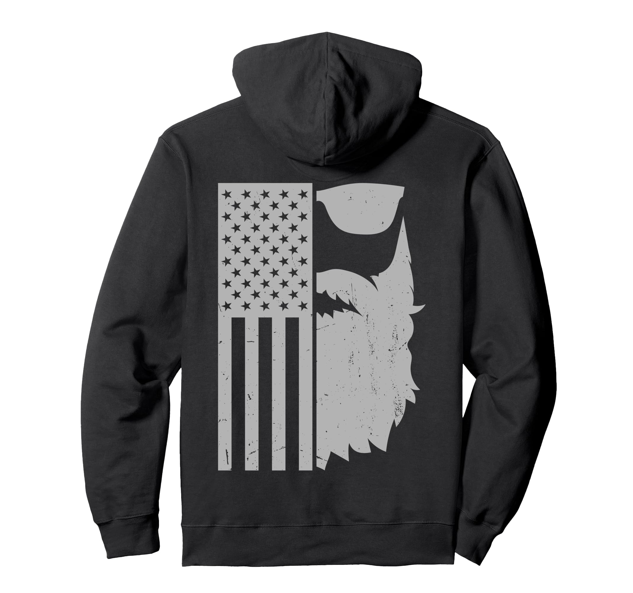 Patriotic Bearded Sunglasses Us Flag Hoodie - Unique Graphic for Adults - T-Shirt, Sweatshirt, Hoodie