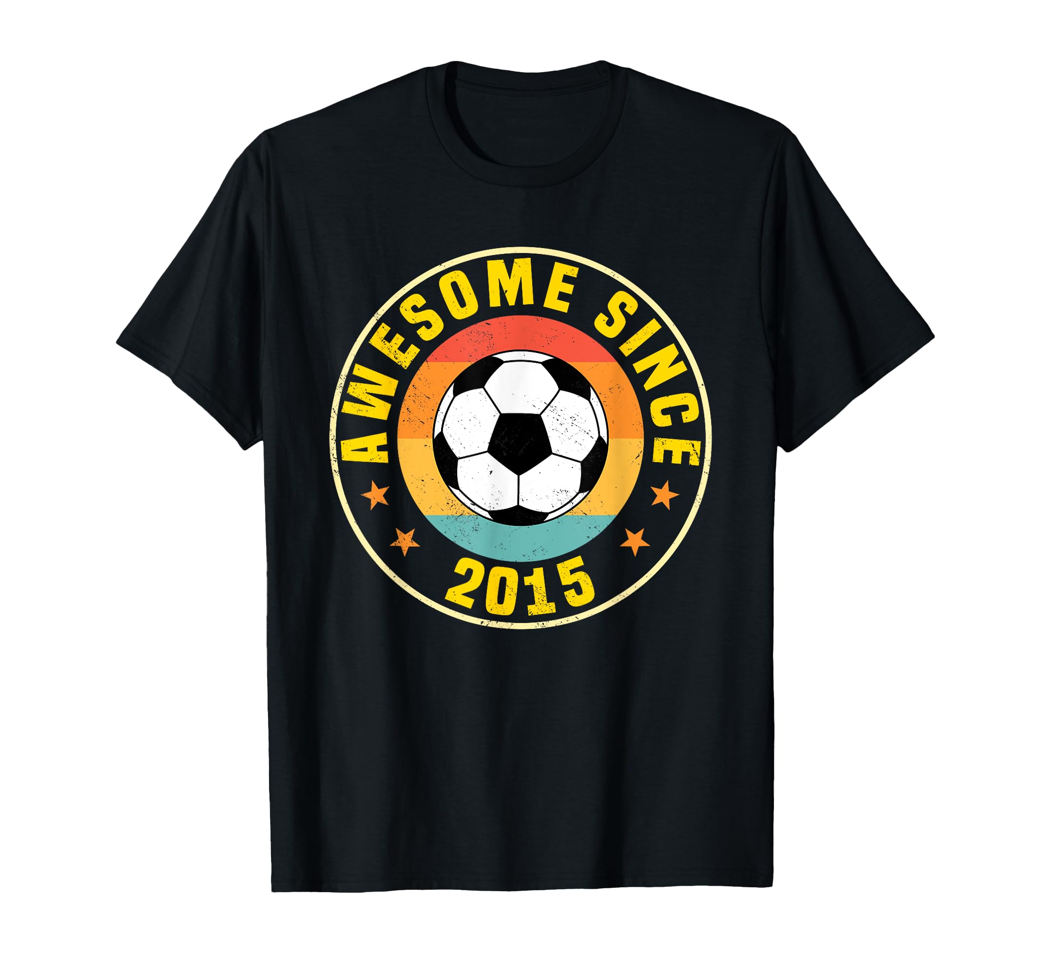 Awesome Since 2015 Soccer Birthday T-Shirt - Trendy Graphic for Adults - T-Shirt, Sweatshirt, Hoodie