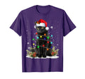 Black Cat Santa Hat Funny Meowy Cats T-Shirt - Custom Art Print Unisex - T-Shirt, Sweatshirt, Hoodie