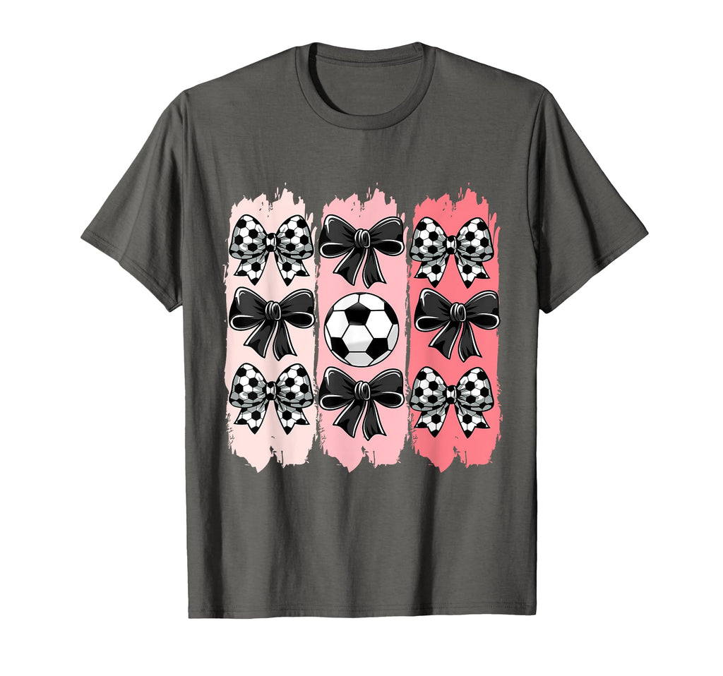 Soccer Coquette Bow Soccer Ball T-Shirt - Aesthetic Graphic for Adults - T-Shirt, Sweatshirt, Hoodie