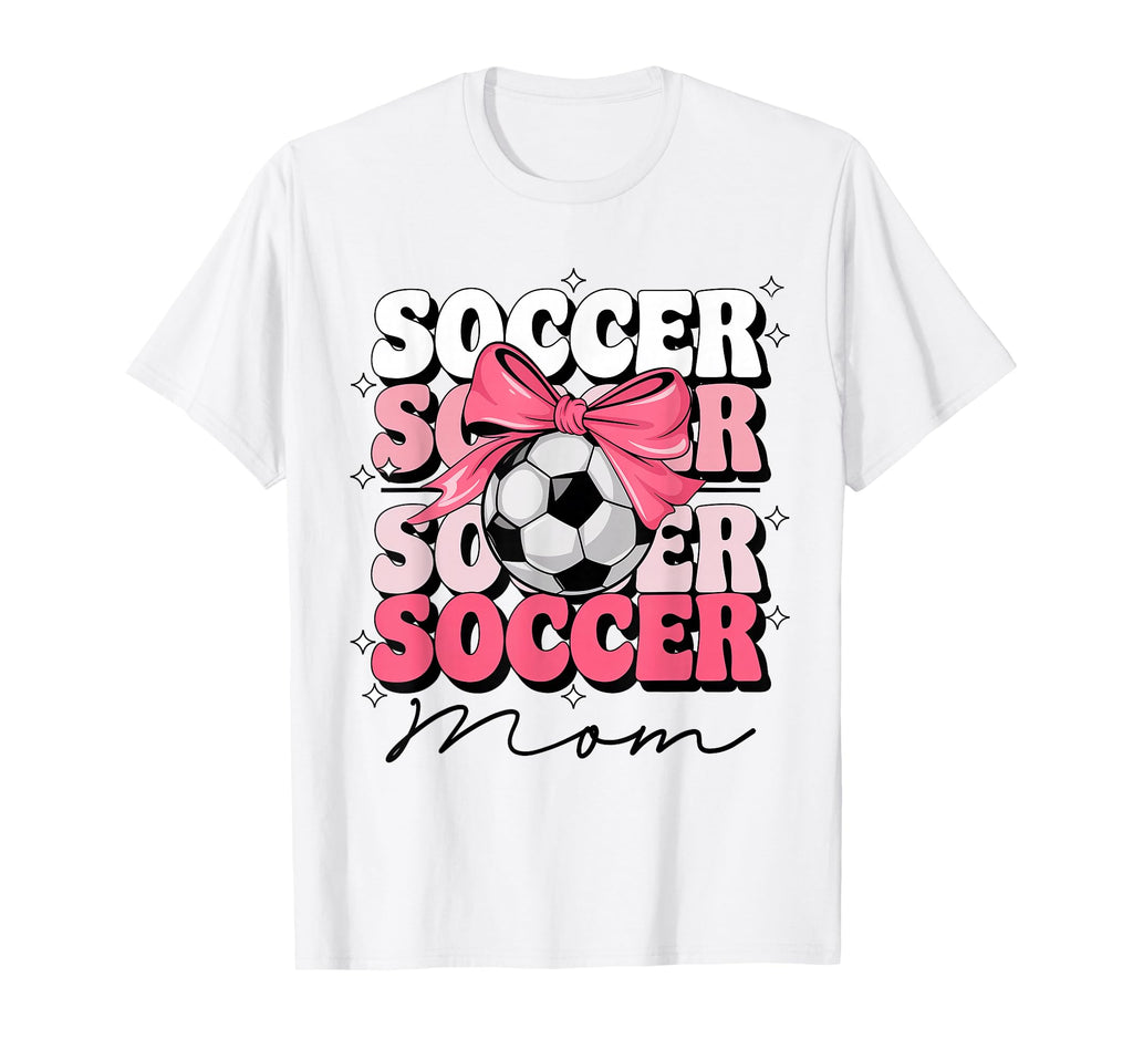Groovy Soccer Mom Mother Coquette Bow T-Shirt - Custom Art Print Men Women - T-Shirt, Sweatshirt, Hoodie