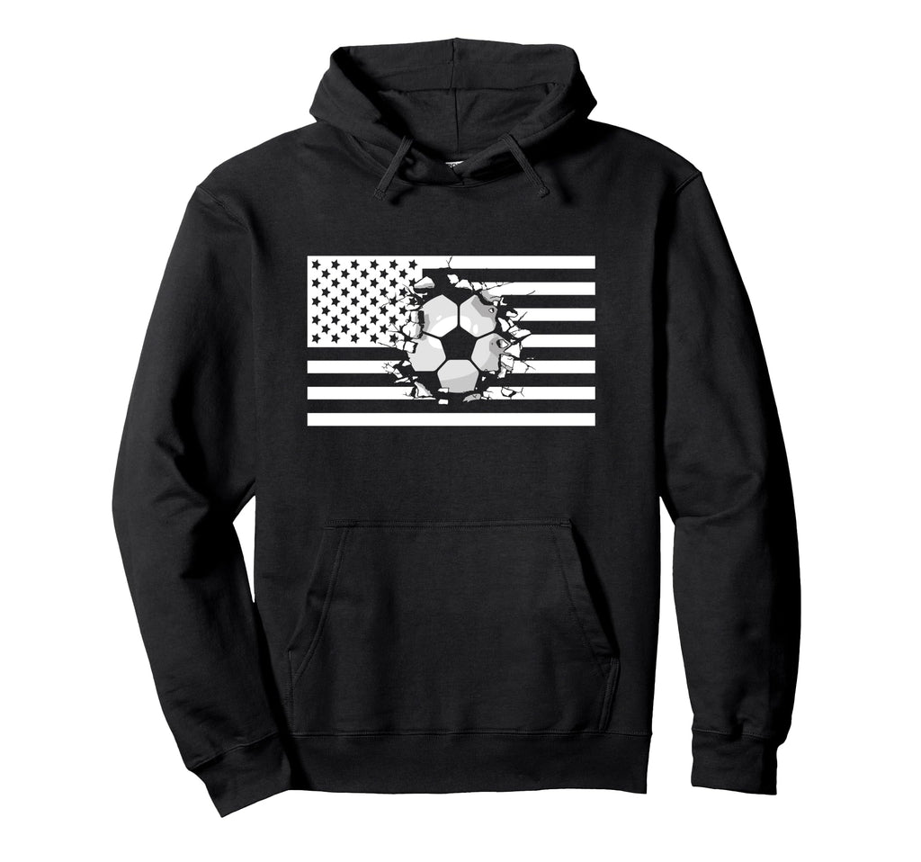 American Flag Soccer Soccer Hoodie - Unique Graphic Men Women - T-Shirt, Sweatshirt, Hoodie