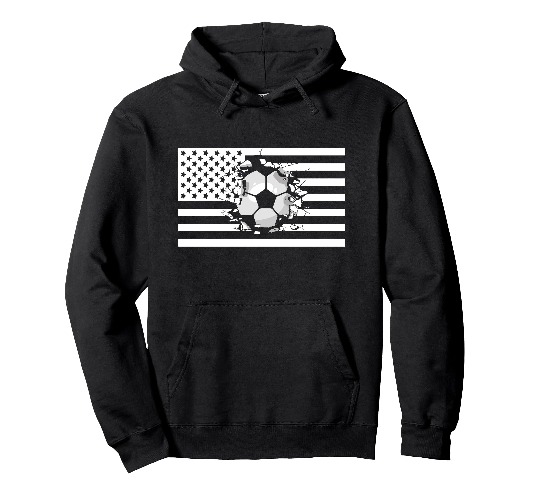 American Flag Soccer Soccer Hoodie - Unique Graphic Men Women - T-Shirt, Sweatshirt, Hoodie