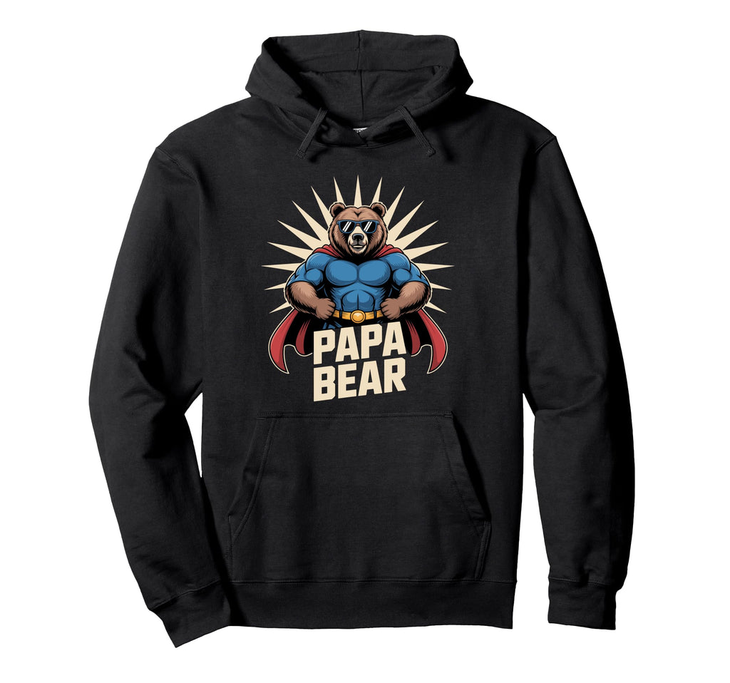 Strong Fathers Day Papa Bear Bear Hoodie - Custom Art Print for Adults - T-Shirt, Sweatshirt, Hoodie