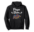 Autism Awareness Papa Bear Puzzle Hoodie - Minimalist Print Men Women - T-Shirt, Sweatshirt, Hoodie