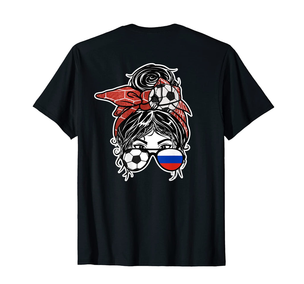 Messy Bun Hair Russian Soccer Russia T-Shirt - Unique Graphic Men Women - T-Shirt, Sweatshirt, Hoodie