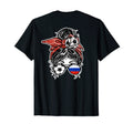 Messy Bun Hair Russian Soccer Russia T-Shirt - Unique Graphic Men Women - T-Shirt, Sweatshirt, Hoodie