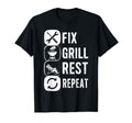 Mens Fix Grill Rest Repeat Routine T-Shirt - Custom Art Print for Adults - T-Shirt, Sweatshirt, Hoodie