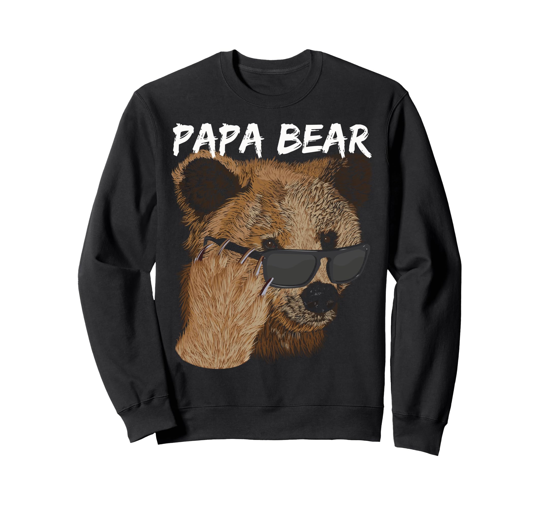 Papa Bear Sunglasses Fathers Sweatshirt - Casual Everyday Wear for Adults - T-Shirt, Sweatshirt, Hoodie