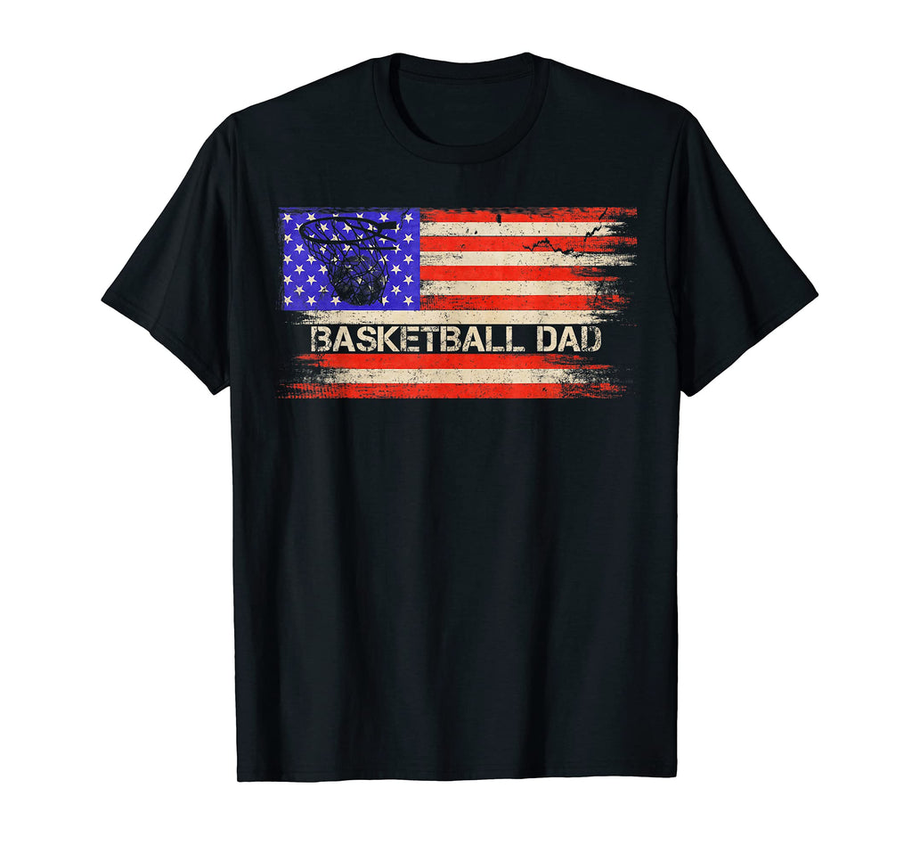 Usa American Flag Proud Basketball Dad T-Shirt - Graphic Print Men Women - T-Shirt, Sweatshirt, Hoodie