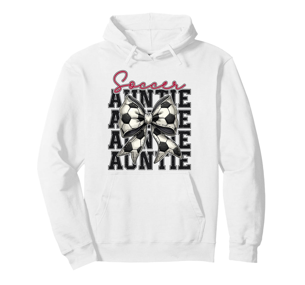 Soccer Auntie Funny Coquette Bow Hoodie - Streetwear Style Men Women - T-Shirt, Sweatshirt, Hoodie