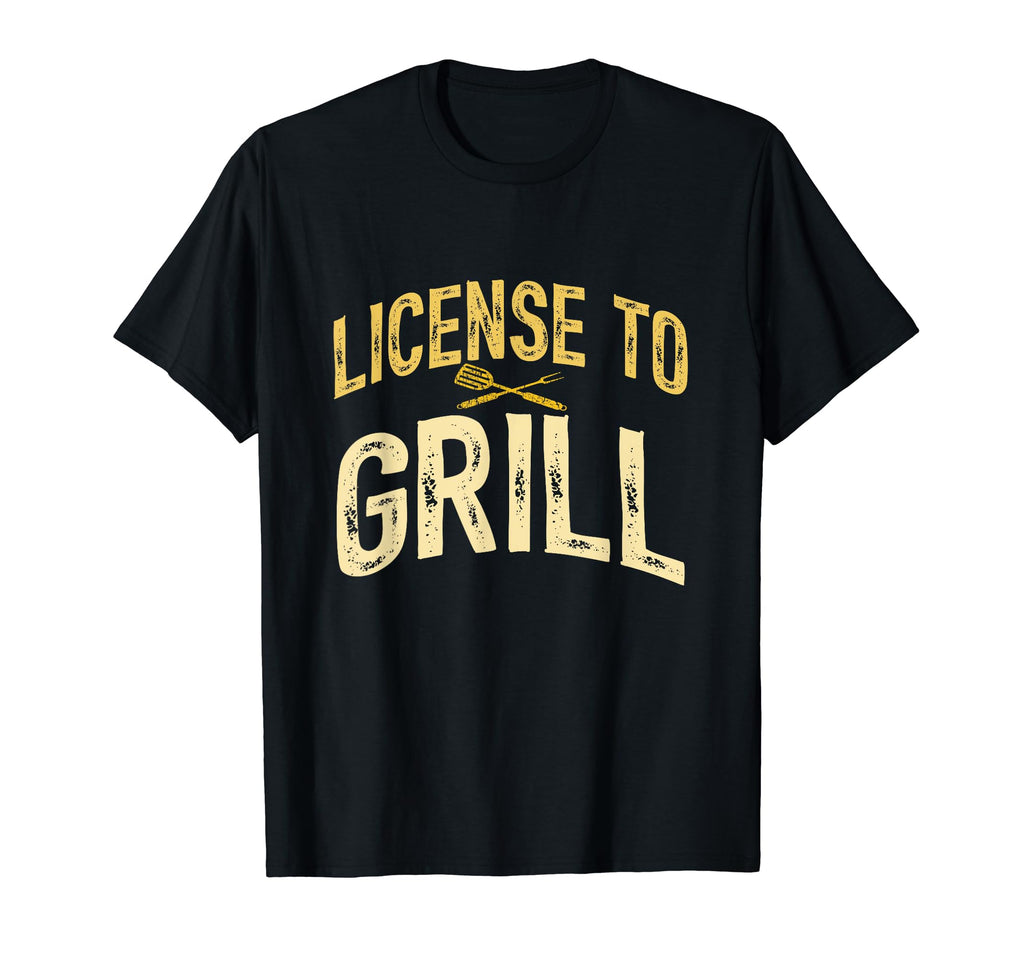 Funny Dad Loves Bbq License To Grill T-Shirt - Novelty Apparel for Adults - T-Shirt, Sweatshirt, Hoodie