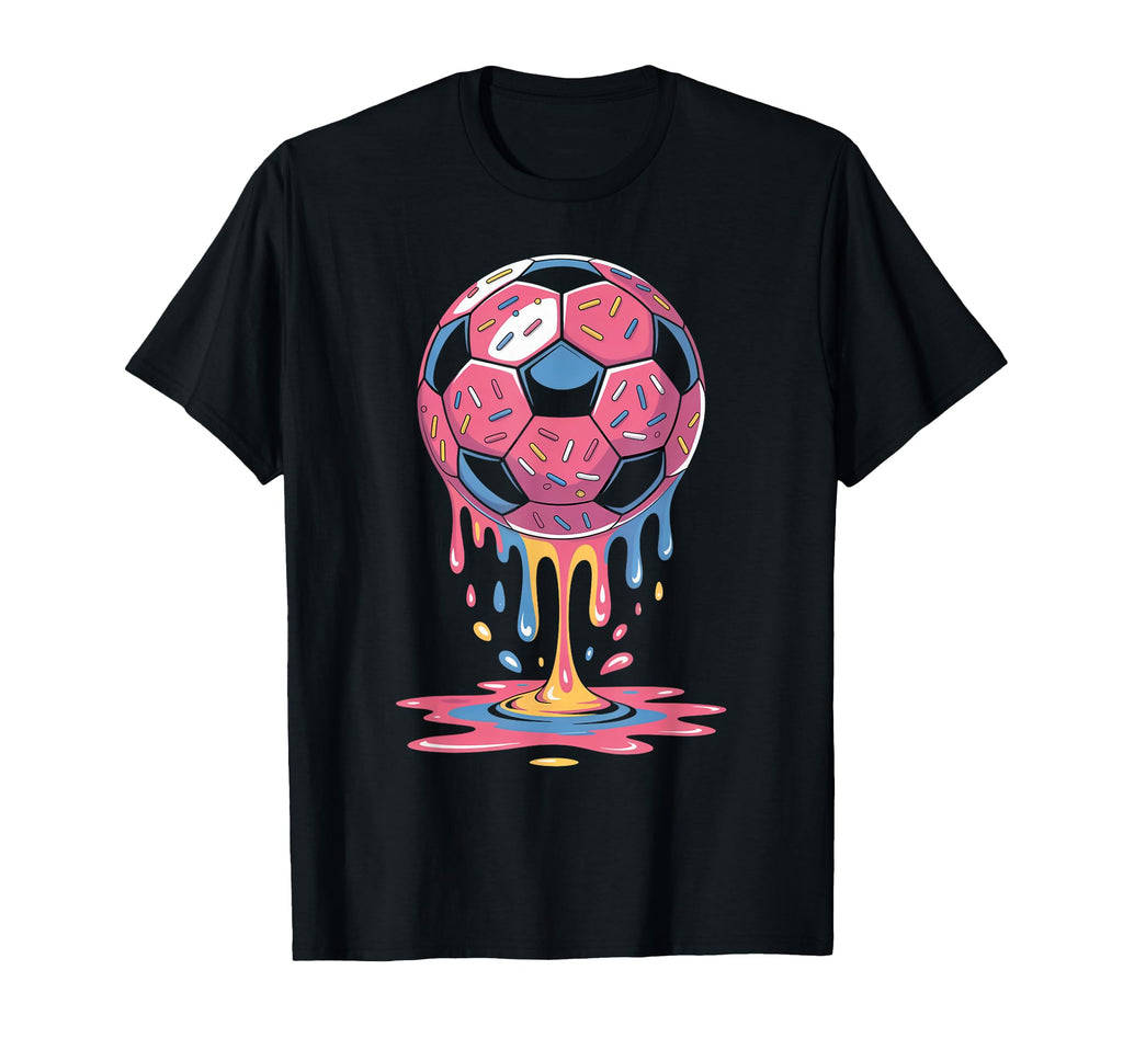 Soccer Ball Drip Ice Cream Drip Game T-Shirt - Trendy Graphic Unisex - T-Shirt, Sweatshirt, Hoodie