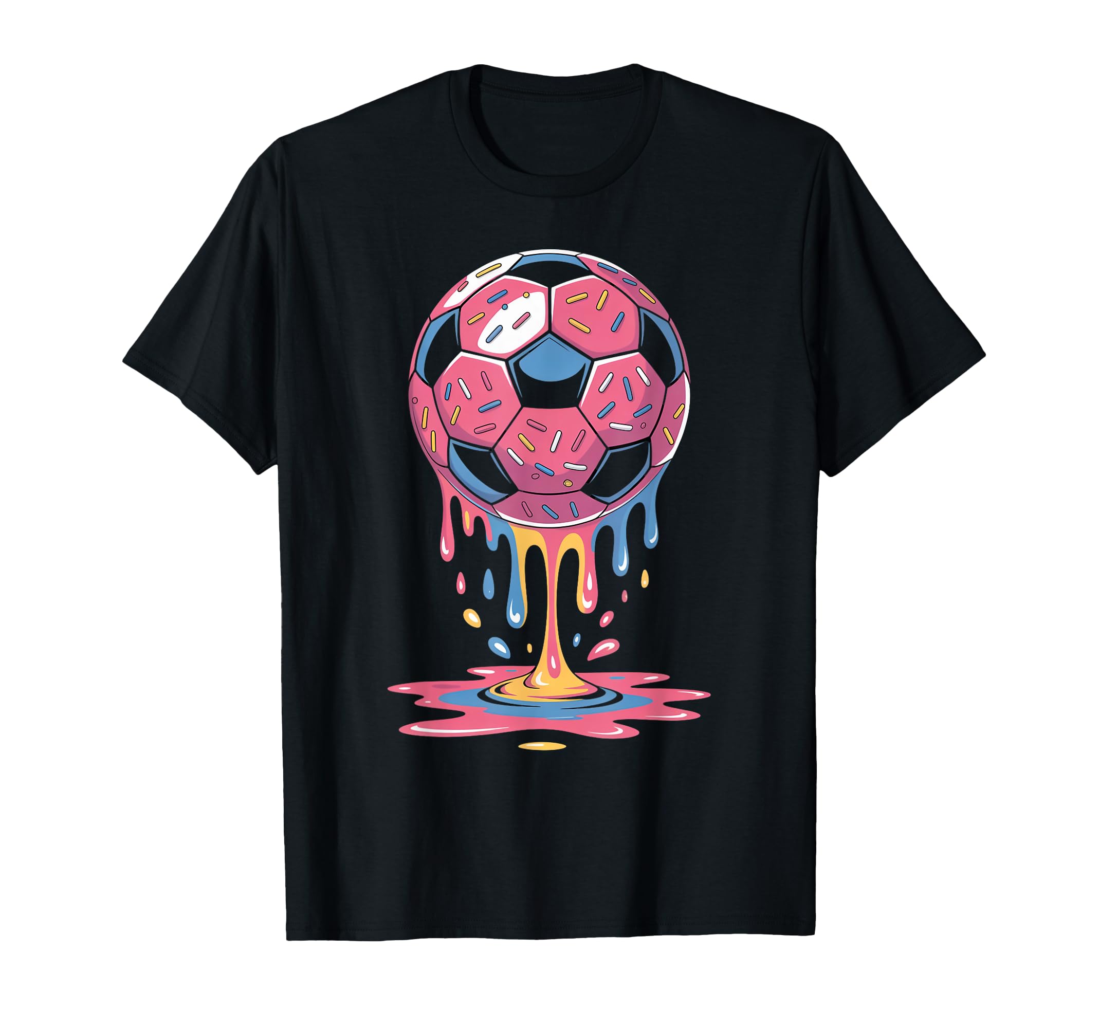 Soccer Ball Drip Ice Cream Drip Game T-Shirt - Trendy Graphic Unisex - T-Shirt, Sweatshirt, Hoodie