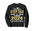 Proud Step Dad Two 2024 Graduate Class Sweatshirt - Graphic Print Unisex - T-Shirt, Sweatshirt, Hoodie