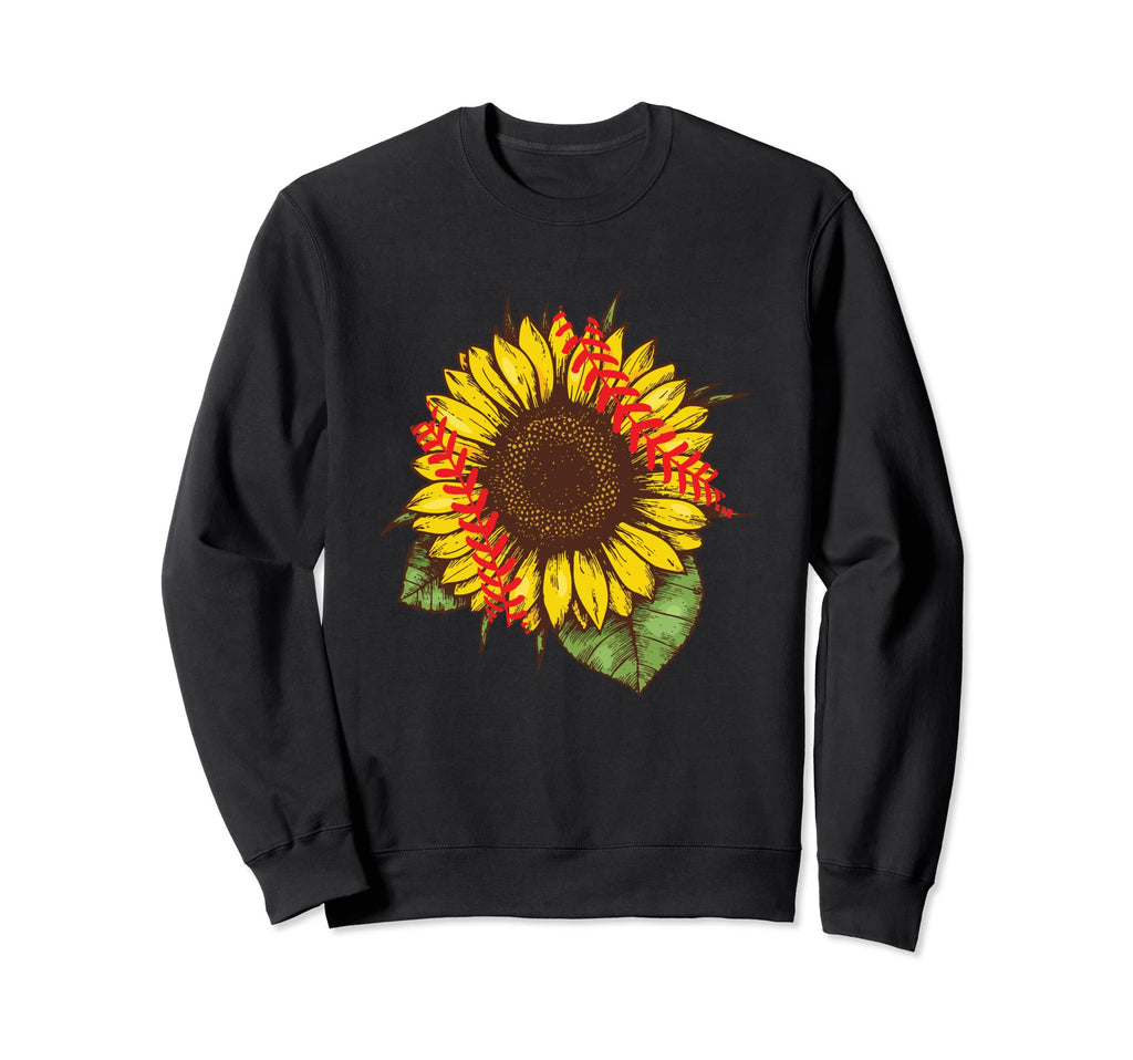 Softball Sunflower Mom Mother Sweatshirt - Aesthetic Graphic Unisex - T-Shirt, Sweatshirt, Hoodie