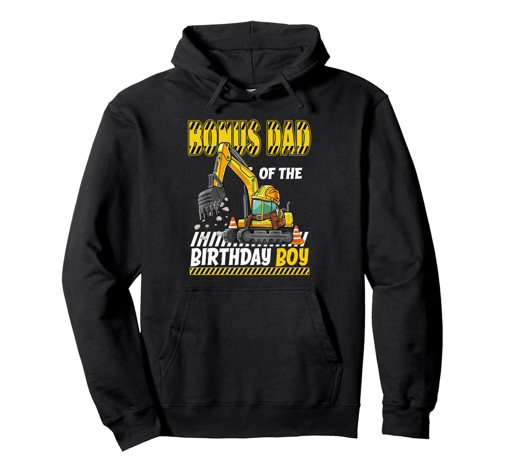 Bonus Dad Birthday Construction Worker Hoodie - Graphic Print Unisex - T-Shirt, Sweatshirt, Hoodie