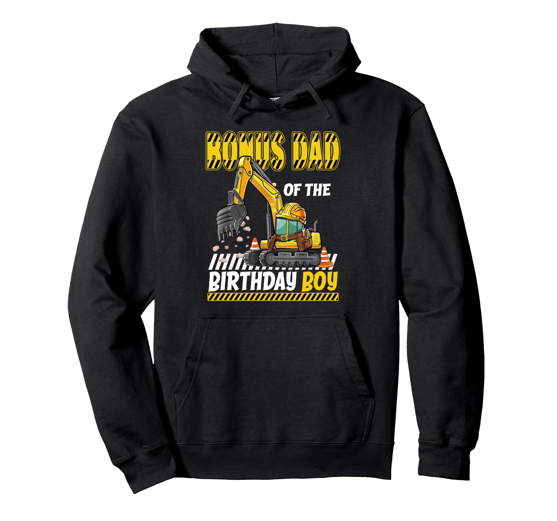 Bonus Dad Birthday Construction Worker Hoodie - Graphic Print Unisex - T-Shirt, Sweatshirt, Hoodie