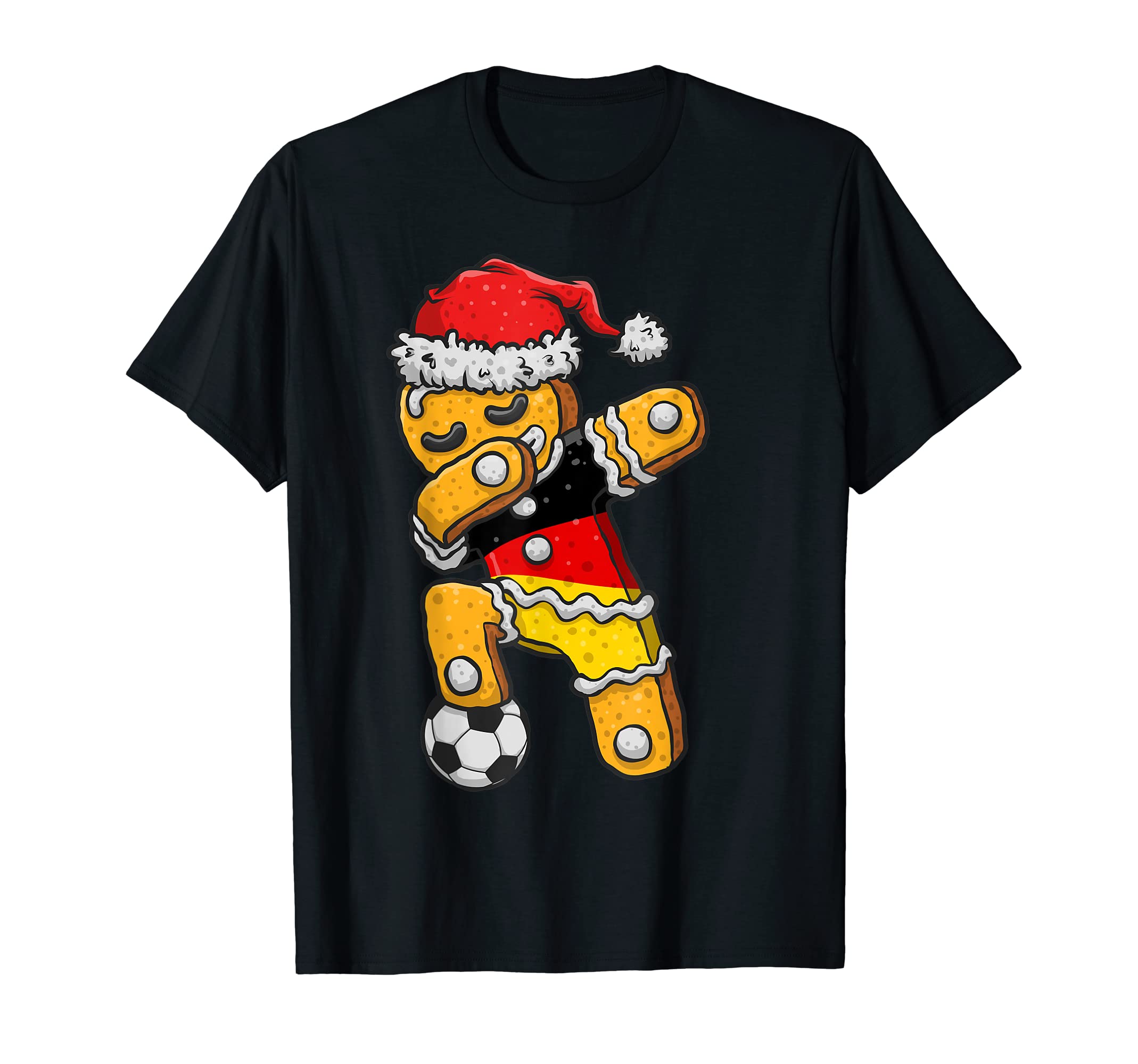 Soccer Dabbing Gingerbread Germany T-Shirt - Casual Everyday Wear Unisex - T-Shirt, Sweatshirt, Hoodie
