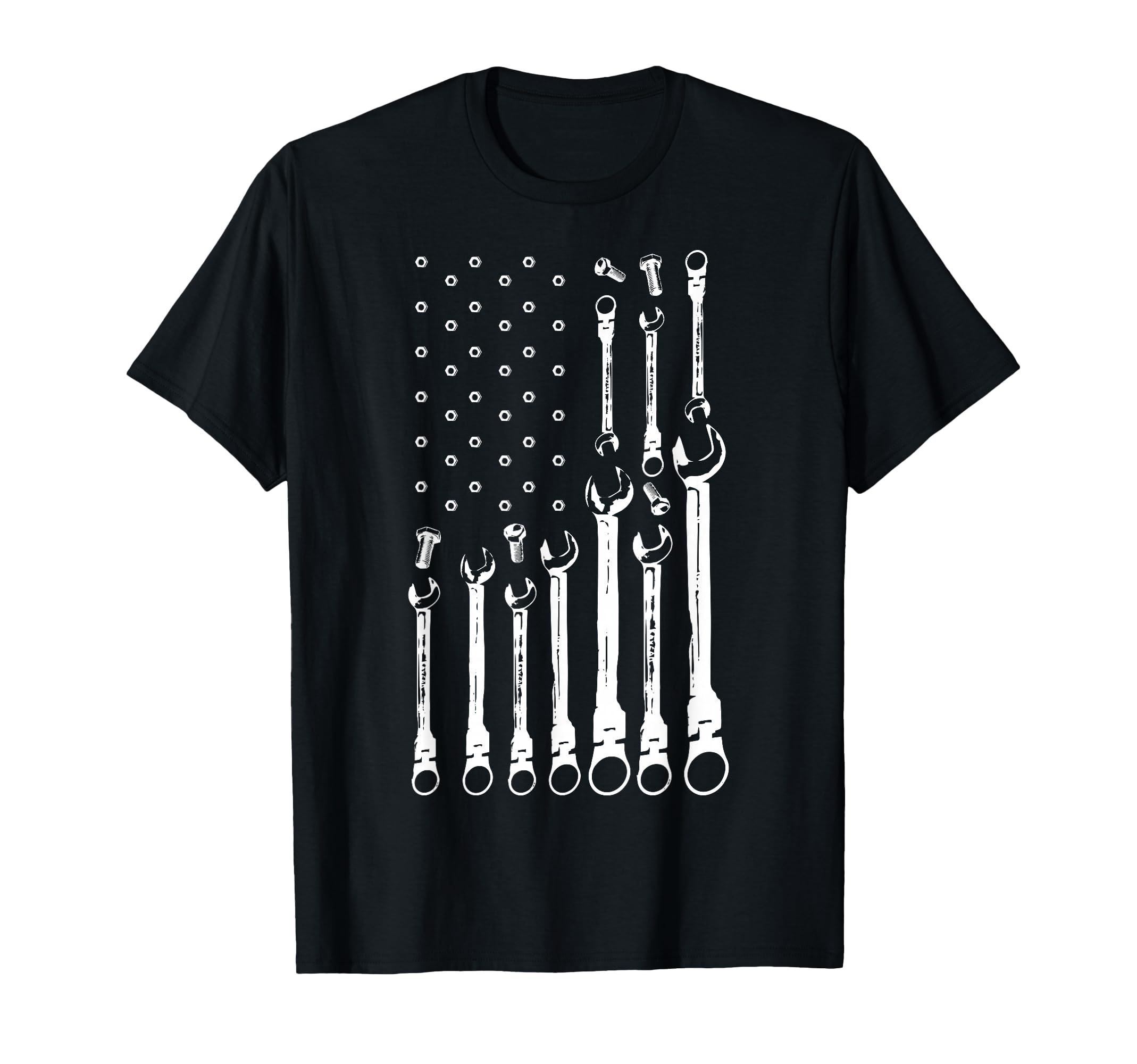 Mechanic Flag American Patriotic Flag T-Shirt - Minimalist Print Men Women - T-Shirt, Sweatshirt, Hoodie