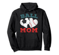 Ball Mom Heart Baseball Soccer Mom Gifts Hoodie - Custom Art Print Unisex - T-Shirt, Sweatshirt, Hoodie