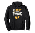 So Happy I Have Twins Twin Father Hoodie - Minimalist Print for Adults - T-Shirt, Sweatshirt, Hoodie