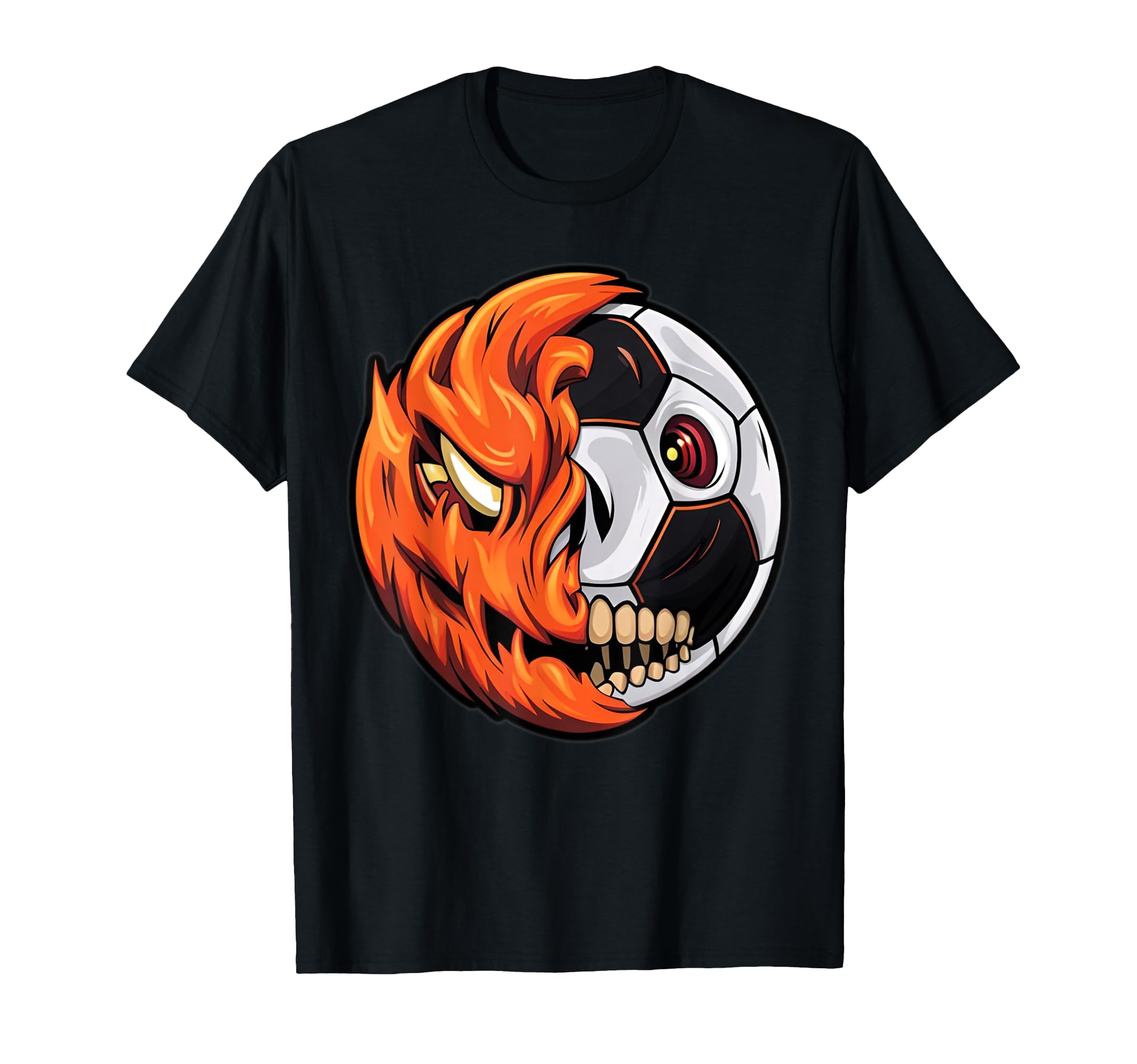 Halloween Soccer Ball Pumpkin T-Shirt - Casual Everyday Wear Men Women - T-Shirt, Sweatshirt, Hoodie
