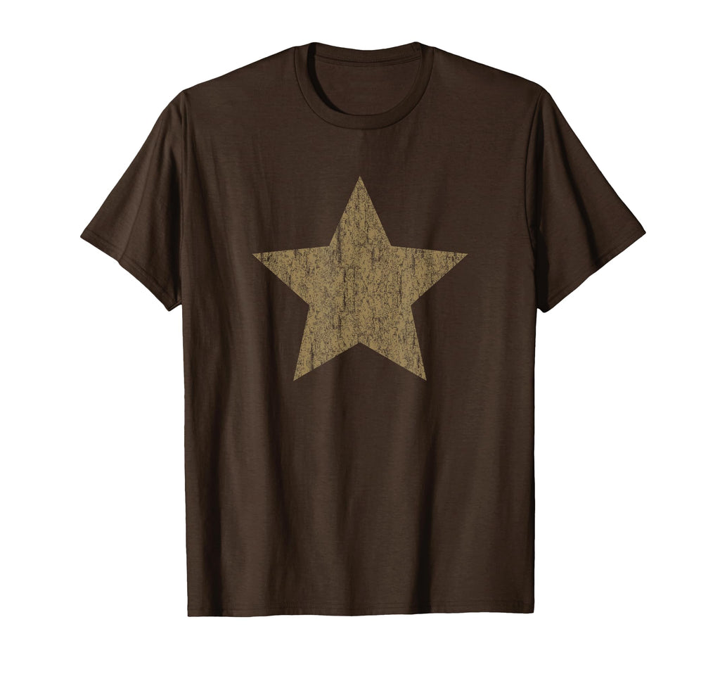 Grunge Star Distressed Brown T-Shirt - Trendy Graphic for Adults - T-Shirt, Sweatshirt, Hoodie