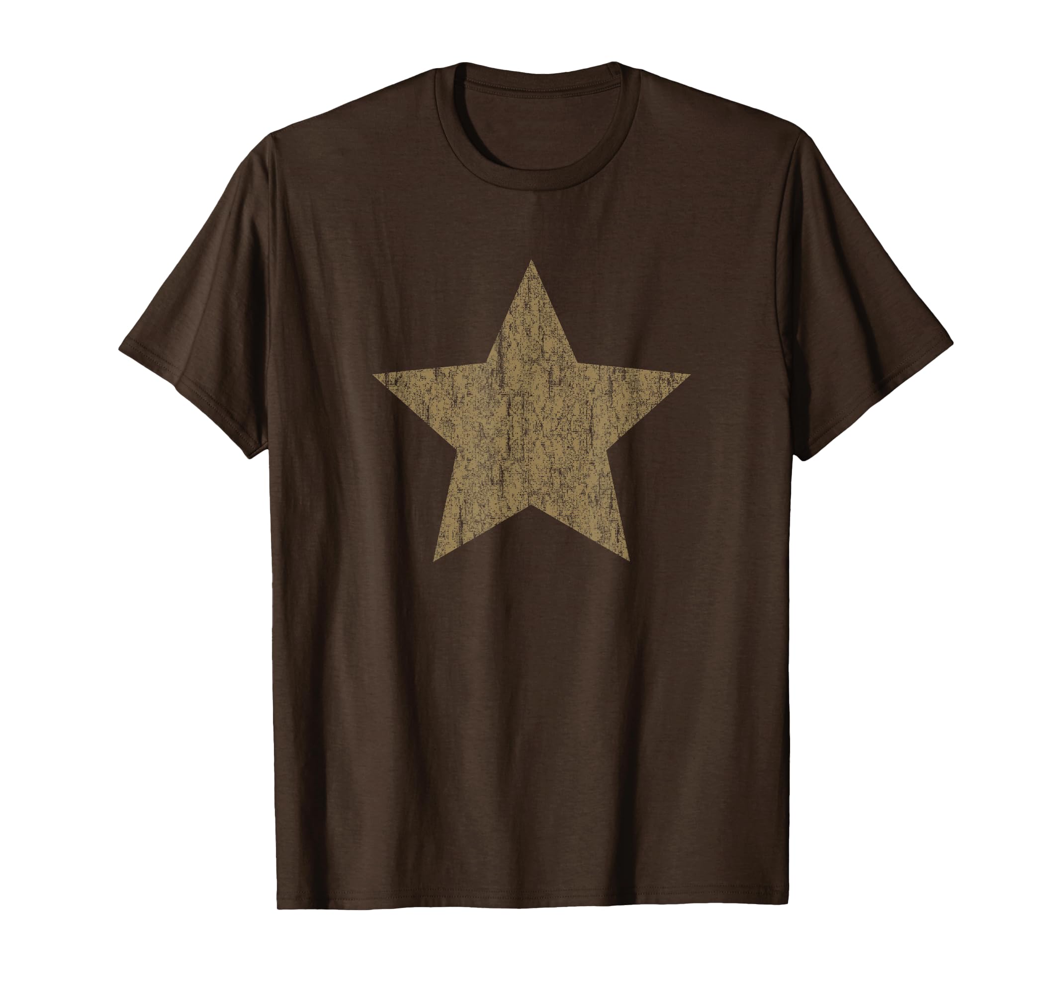 Grunge Star Distressed Brown T-Shirt - Trendy Graphic for Adults - T-Shirt, Sweatshirt, Hoodie