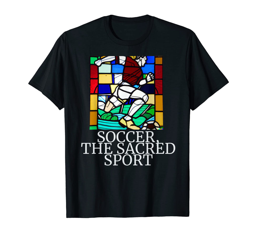 Soccer Sacred Sport Stained Glass T-Shirt - Aesthetic Graphic Unisex - T-Shirt, Sweatshirt, Hoodie