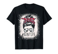 Aunt Life Soccer Messy Bun Bleached T-Shirt - Streetwear Style Men Women - T-Shirt, Sweatshirt, Hoodie