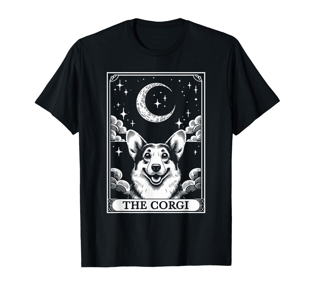 Tarot Card Crescent Moon Corgi Dog Mom T-Shirt - Minimalist Print Unisex - T-Shirt, Sweatshirt, Hoodie