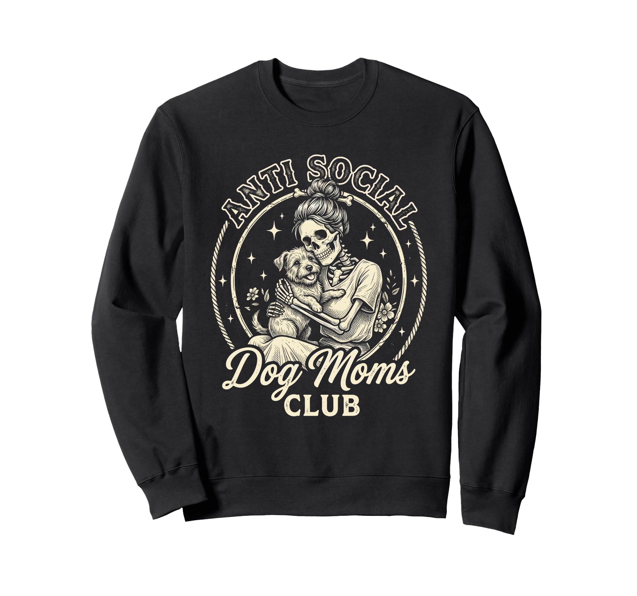 Anti Social Dog Moms Club Funny Sweatshirt - Minimalist Print Unisex - T-Shirt, Sweatshirt, Hoodie