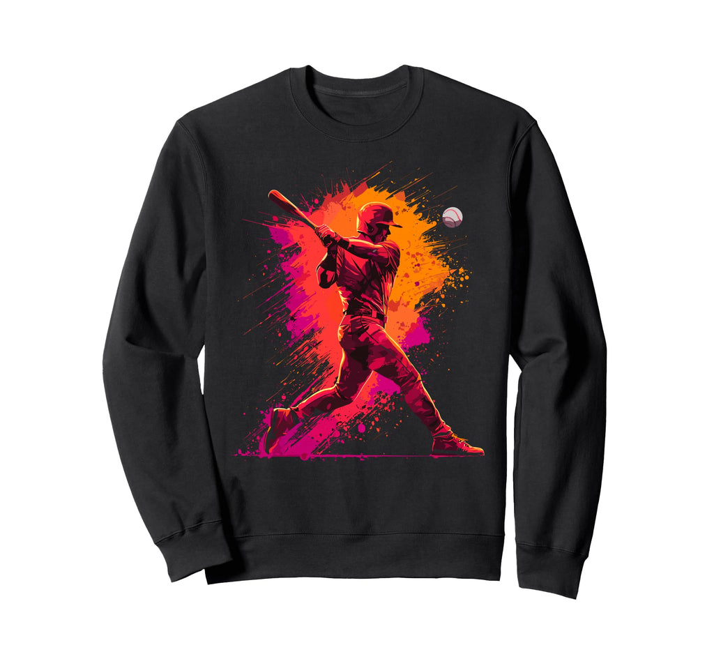 Paint Splash Baseball Player Coach Dad Sweatshirt - Novelty Apparel Unisex - T-Shirt, Sweatshirt, Hoodie
