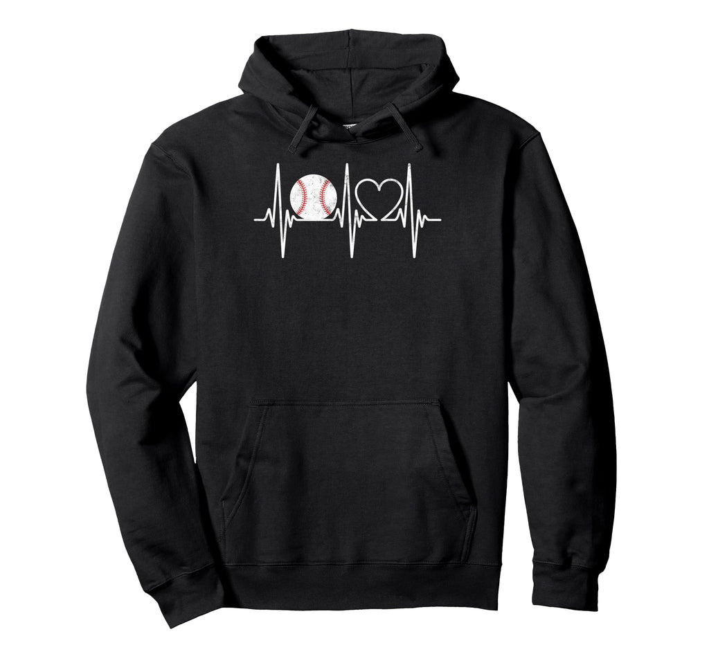 Baseball Player Heartbeat Coach Dad Hoodie - Unique Graphic Men Women - T-Shirt, Sweatshirt, Hoodie