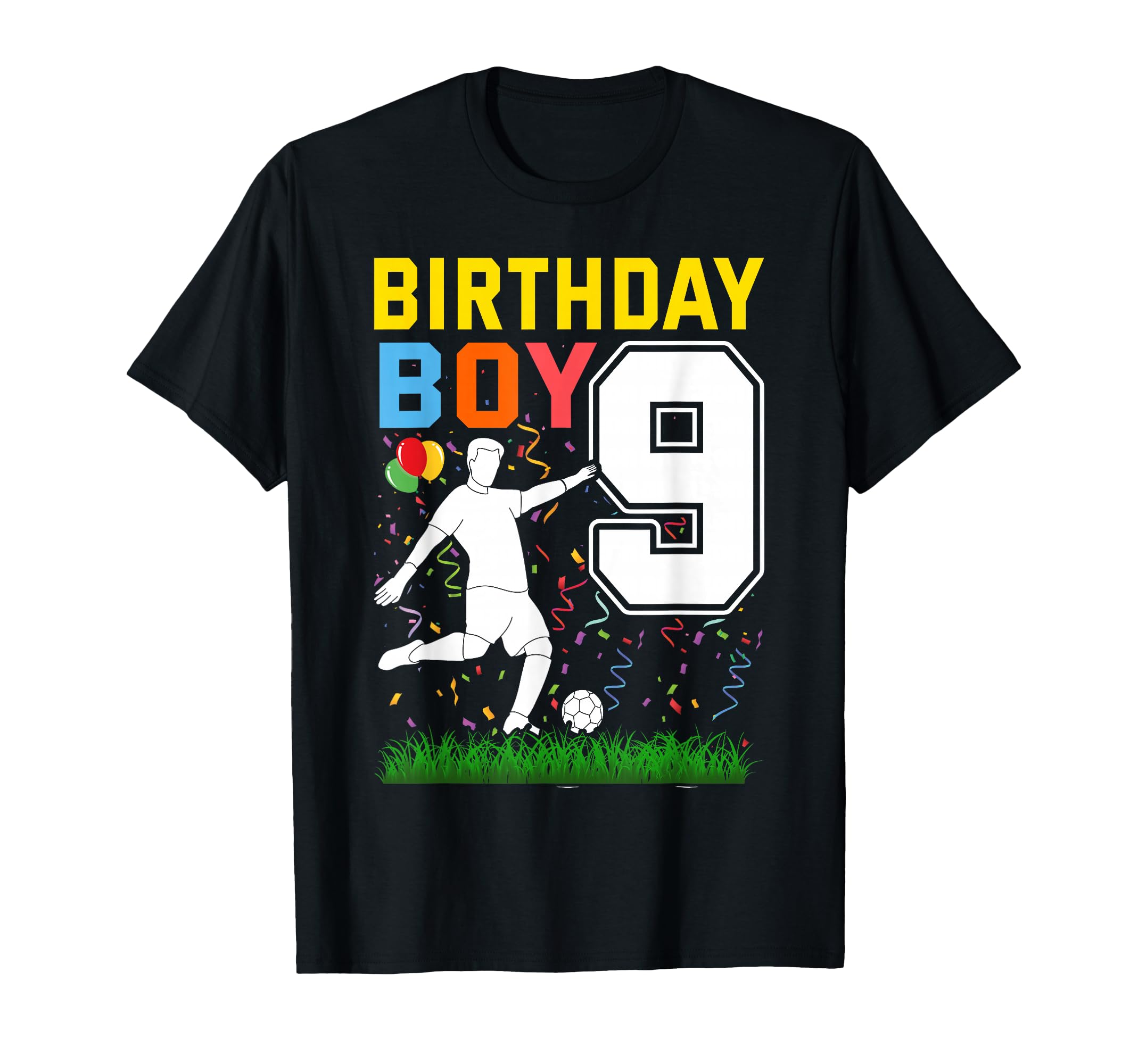 9 Year Old Birthday Soccer 9Th Birthday T-Shirt - Graphic Print for Adults - T-Shirt, Sweatshirt, Hoodie