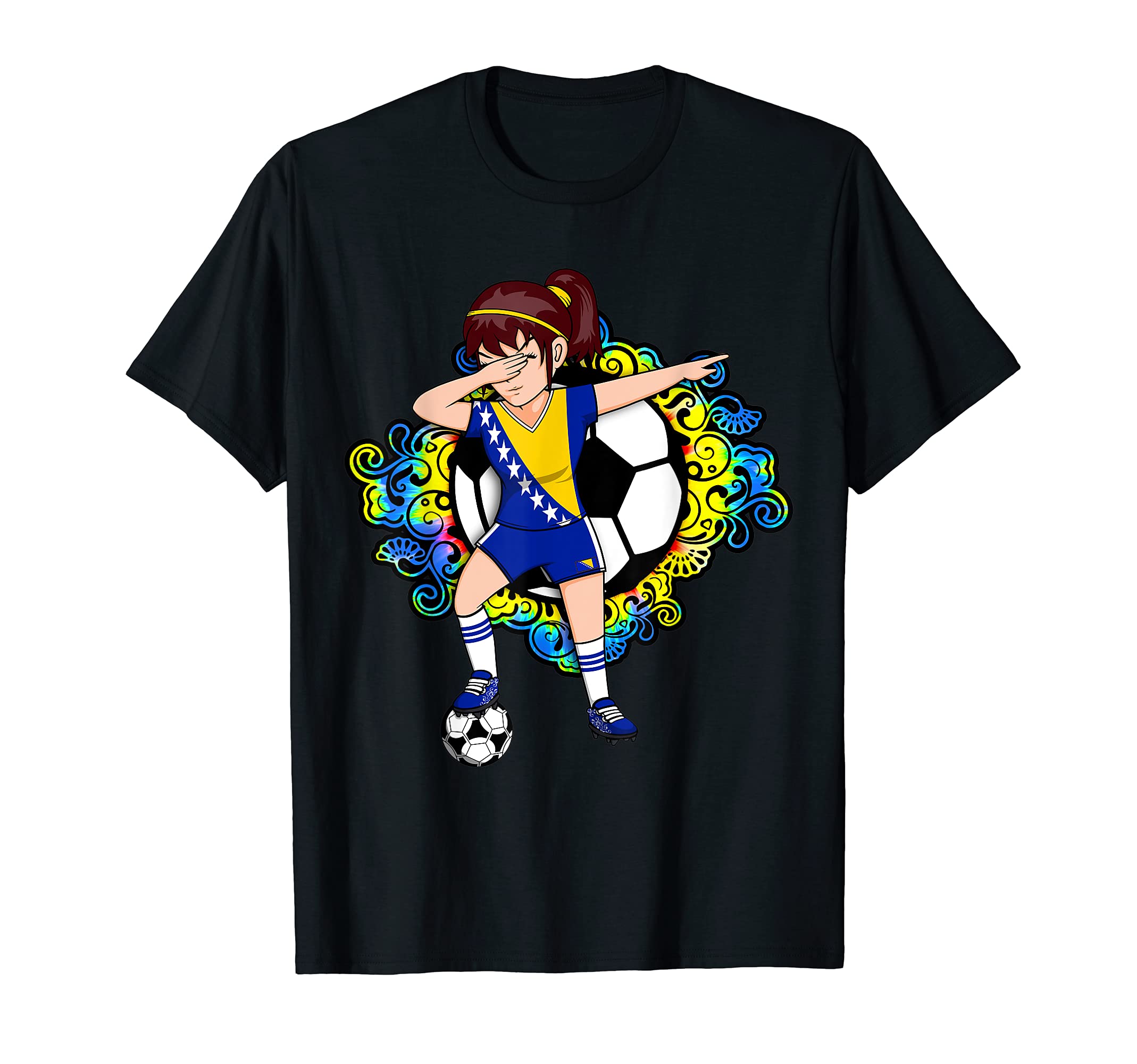 Dabbing Soccer Bosnia Herzegovina T-Shirt - Custom Art Print Men Women - T-Shirt, Sweatshirt, Hoodie