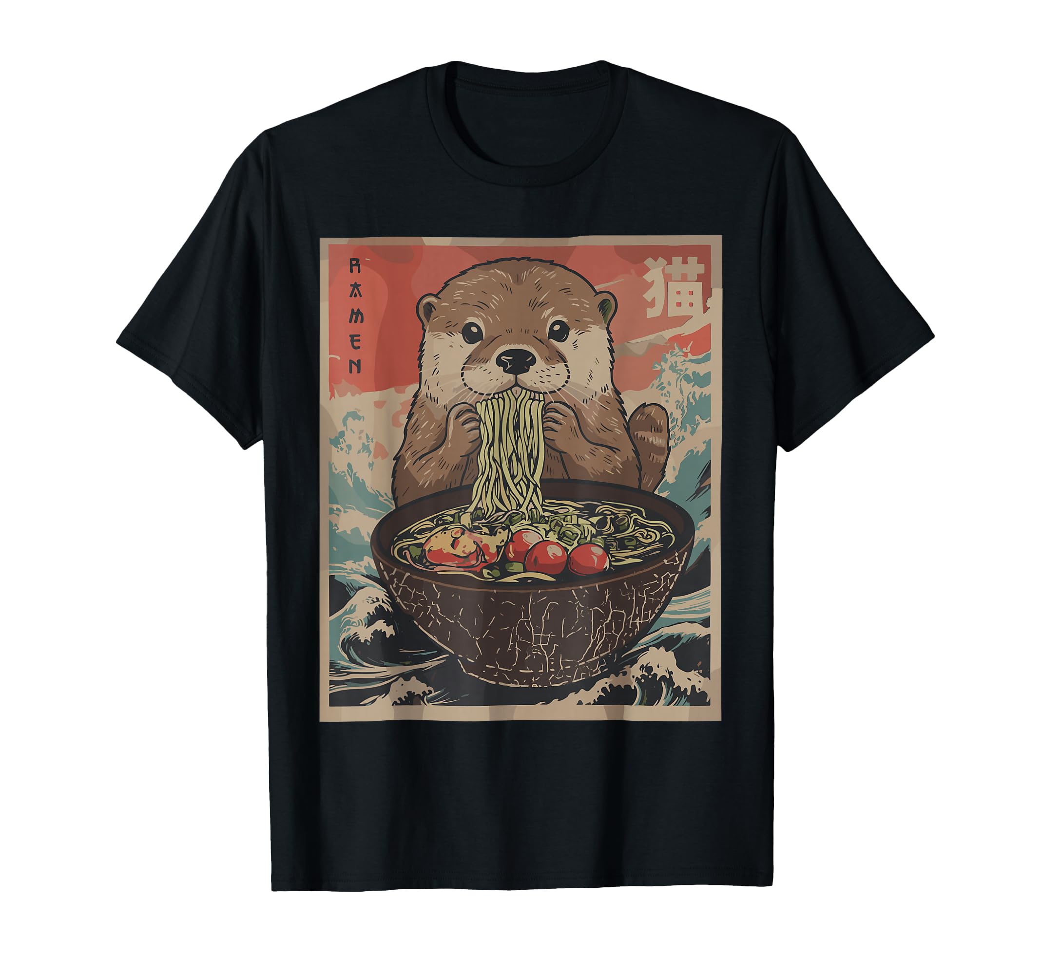 Funny Otter Ramen Kawaii Anime Japanese T-Shirt - Graphic Print Men Women - T-Shirt, Sweatshirt, Hoodie