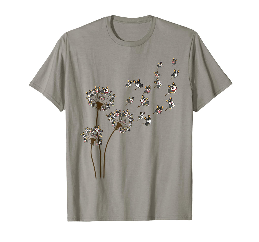 Dandelion Corgi T-Shirt - Minimalist Print Men Women - T-Shirt, Sweatshirt, Hoodie