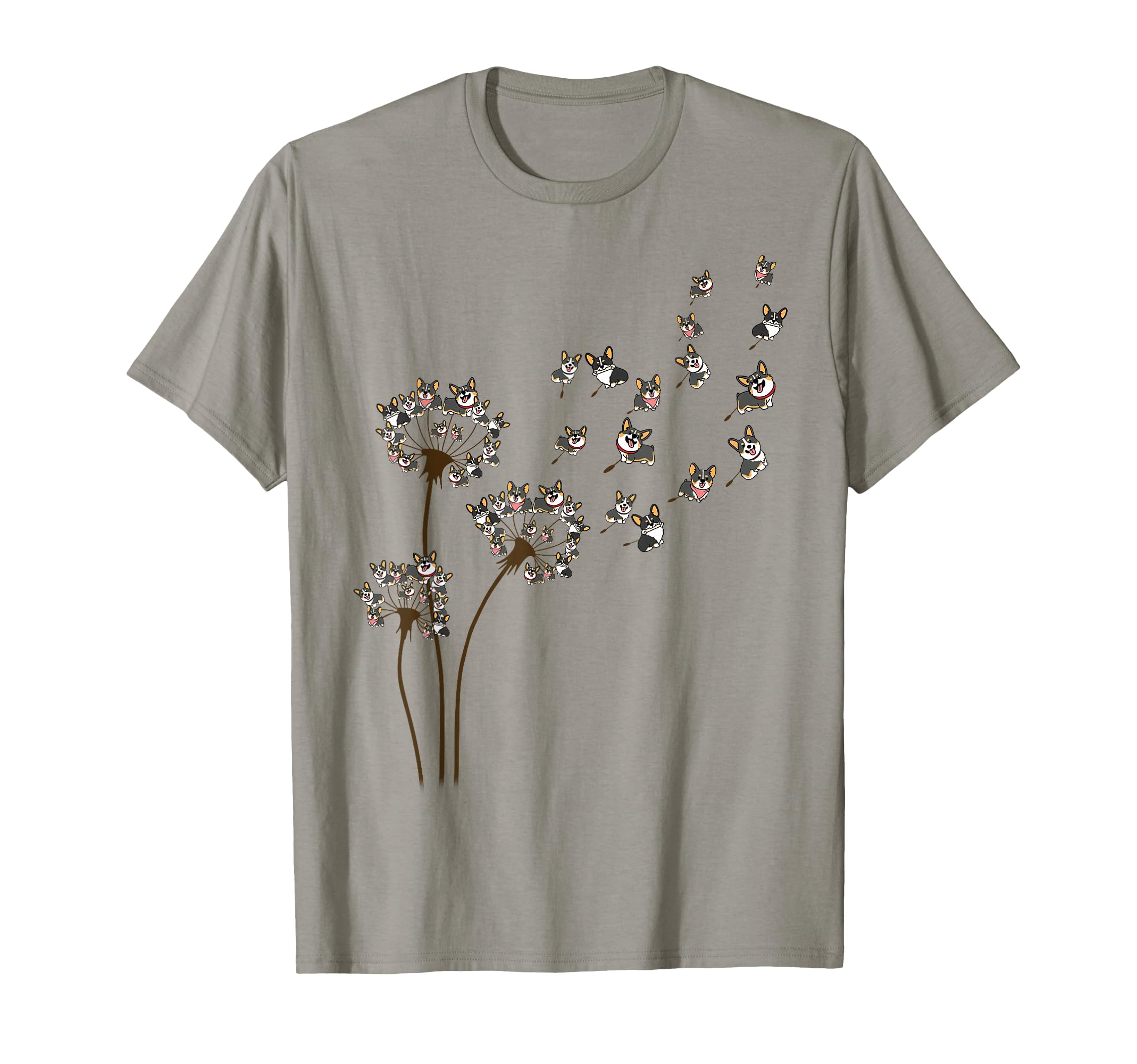 Dandelion Corgi T-Shirt - Minimalist Print Men Women - T-Shirt, Sweatshirt, Hoodie