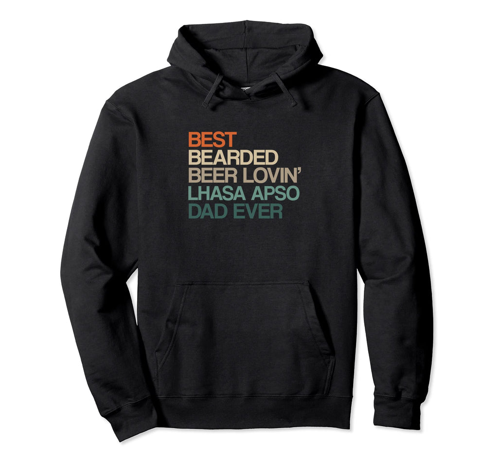 Best Bearded Beer Lovin Lhasa Apso Dad Hoodie - Unique Graphic for Adults - T-Shirt, Sweatshirt, Hoodie