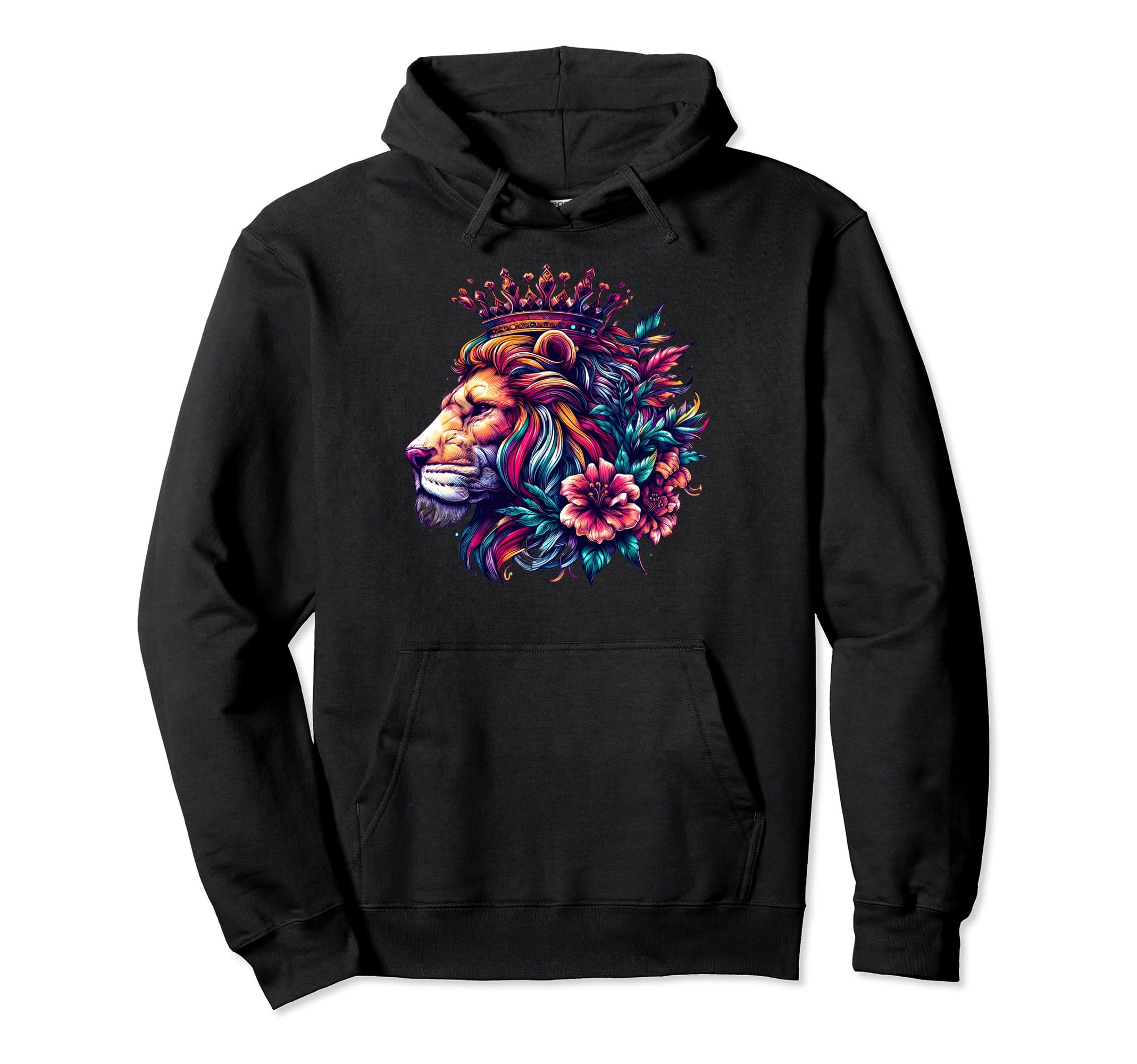 Floral Lion Lion Moms Dads Hoodie - Streetwear Style Unisex - T-Shirt, Sweatshirt, Hoodie