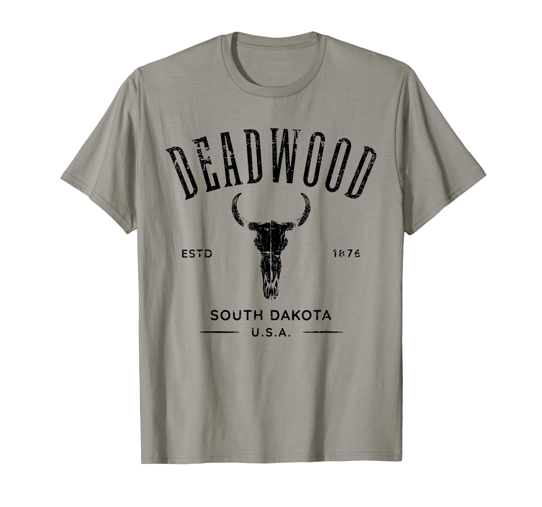 Deadwood South Dakota Usa Distressed T-Shirt - Custom Art Print Men Women - T-Shirt, Sweatshirt, Hoodie